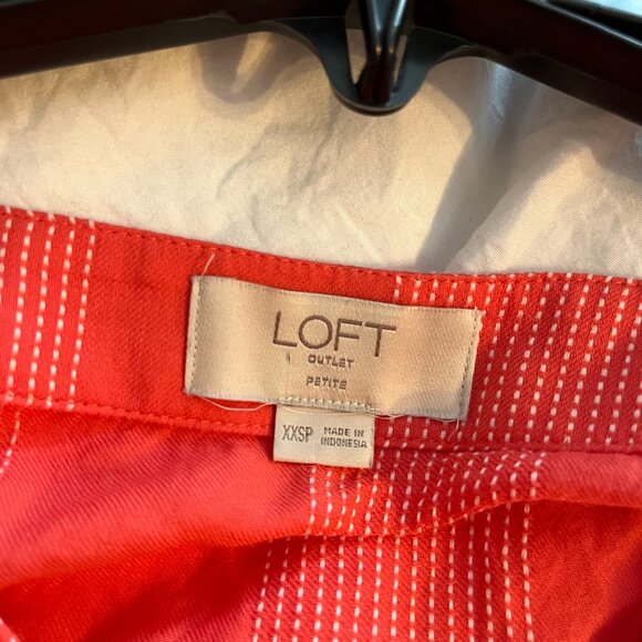 Loft Striped VNeck Flutter Sleeve Wrap Tie Blouse - Picture 4 of 4